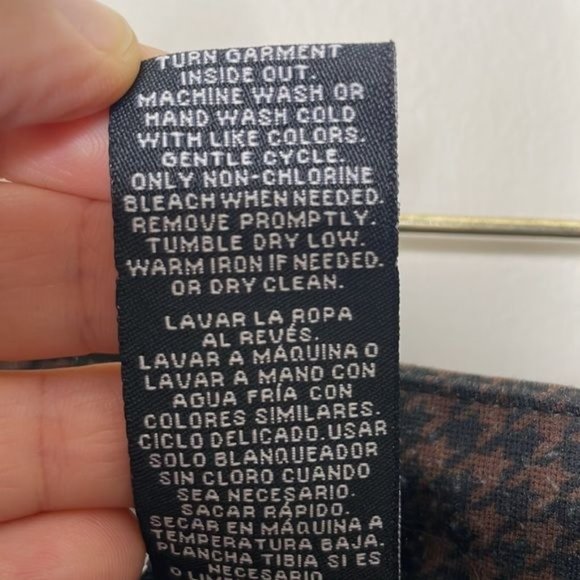 Zac & Rachel Size L Brown Black Houndstooth Pull On Stretch Comfy Dress Pants - Picture 6 of 9